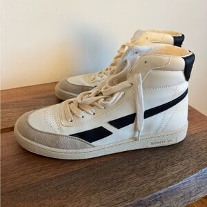 Saye Cream and Black High-Top Sneakers